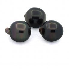 Lote de 3 Perlas de Tahiti Anilladas D de 12.5 a 12.8 mm