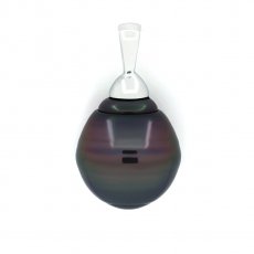 Colgante de Plata y 1 Perla de Tahiti Anillada B 11.5 mm