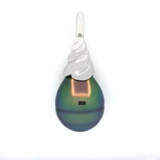 Colgante de Plata y 1 Perla de Tahiti Anillada B+ 10.7 mm