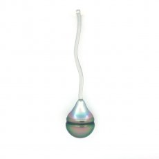 Colgante de Plata y 1 Perla de Tahiti Anillada B/C 8.9 mm