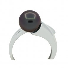 Anillo de Plata y 1 Perla de Tahiti Redonda C 9.3 mm