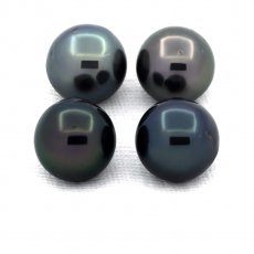 Lote de 4 Perlas de Tahiti Redondas D de 9.1 a 9.3 mm