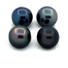 Lot de 4 Perles de Tahiti Semi-Baroques C/D de 8.5  8.9 mm