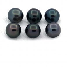 Lotto di 6 Perle di Tahiti Semi-Rotonde C/D di 8 a 8.2 mm