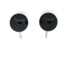 Rhodiated Sterling Silver Earrings and 2 Tahitian Pearls Round C 7.8 mm