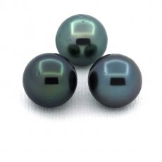 Lote de 3 Perlas de Tahiti Redondas D de 9.5 mm