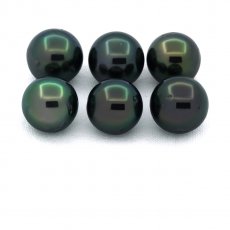 Lote de 6 Perlas de Tahiti Redondas D de 9 a 9.3 mm