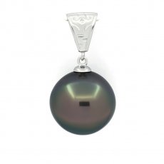 Colgante de Plata y 1 Perla de Tahiti Semi-Barroca C 14.6 mm