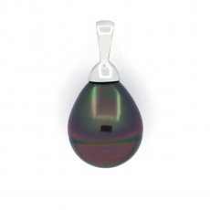 Colgante de Plata y 1 Perla de Tahiti Semi-Barroca C 10.3 mm