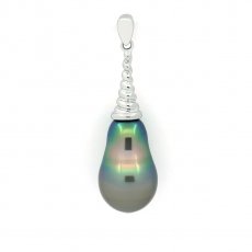 Colgante de Plata y 1 Perla de Tahiti Semi-Barroca C 10.3 mm