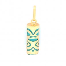 Colgante de Oro 18K y Turchese - 12 mm - Oportunidad