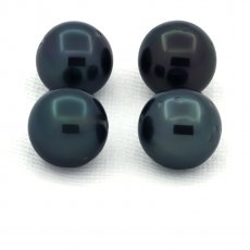 Lote de 4 Perlas de Tahiti Redondas y Semi-Redondas C/D de 8 a 8.2 mm