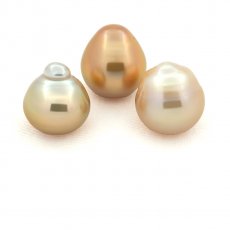Lote de 3 Perlas Australianas Semi-Barrocas C de 11 a 11.4 mm
