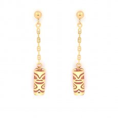 Pendientes de Oro 18K y gata Rosa - 10 mm - Oportunidad
