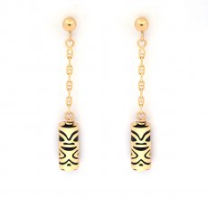 Pendientes de Oro 18K y gata Negra  - 10 mm - Oportunidad