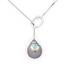 Collar de Plata y 1 Perla de Tahiti Semi-Barroca A/B 11.3 mm