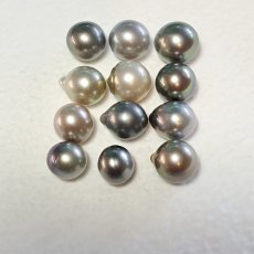 Lote de 12 Perlas de Tahiti Semi-Barrocas B, BC, C de 10.8  12.5 mm