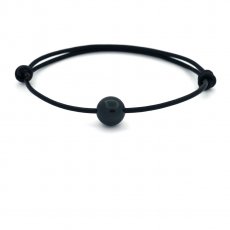 Pulsera de Cuero y 1 Perla de Tahiti Redonda D 9.6 mm
