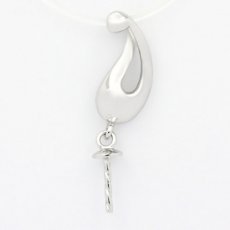 Colgante de Plata Rodiada para 1 Perla de 8 a 12 mm