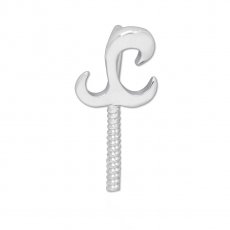 Colgante de Plata Rodiada para 1 Perla de 8 a 12 mm