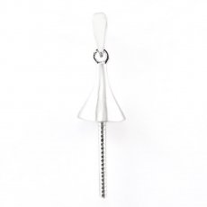 Colgante de Plata Rodiada para 1 Perla de 8 a 12 mm