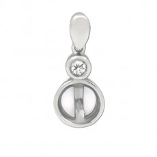 Colgante de Plata Rodiada para 1 Perla de 8 a 10 mm