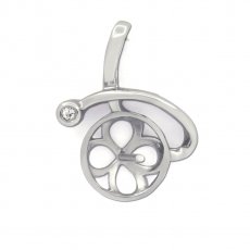 Colgante de Plata Rodiada para 1 Perla de 9 a 13 mm