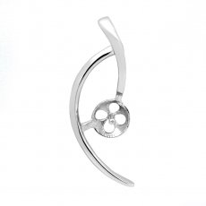 Colgante de Plata Rodiada para 1 Perla de 7 a 10 mm