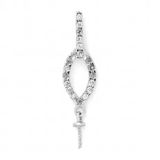 Colgante de Plata Rodiada para 1 Perla de 8 a 14 mm