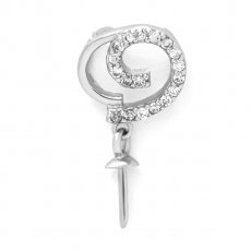 Colgante de Plata Rodiada para 1 Perla de 8 a 14 mm
