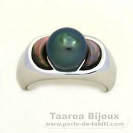Anillo de Plata y 1 Perla de Tahiti Redonda B 9.3 mm