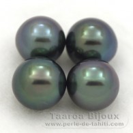 Lote de 4 Perlas de Tahiti Semi-Redondas C de 9 a 9.4 mm