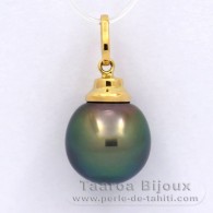 Colgante de Oro 18Kl y 1 Perla de Tahiti Semi-Barroca B 11.3 mm
