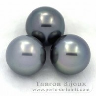 Lote de 3 Perlas de Tahiti Redondas C de 13 a 13.1 mm