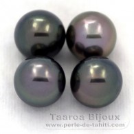 Lote de 4 Perlas de Tahiti Semi-Redondas C de 10.3 a 10.4 mm