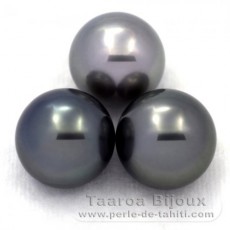 Lote de 3 Perlas de Tahiti Redondas C de 13.5 a 13.7 mm