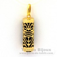 Colgante de Oro 18K y gata Negra  - 21 mm - Longevidad