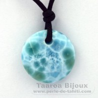 Collar de Algodn y 1 Larimar - 21 x 6.4 mm - 4.4 gr