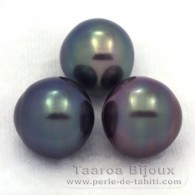 Lote de 3 Perlas de Tahiti Semi-Barrocas C de 12 a 12.1 mm