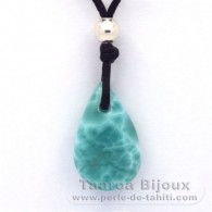 Collar de Algodn y 1 Larimar - 20.6 x 12.8 x 6.4 mm - 1.25 gr