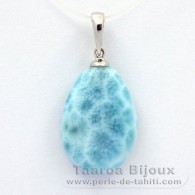 Colgante de Plata y 1 Larimar - 19 x 13.8 x 5.3 mm - 2.56 gr