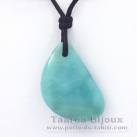 Collar de Algodn y 1 Larimar - 30 x 20 x 8 mm - 7.8 gr