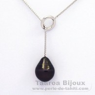 Collar de Plata y 1 Perla de Tahiti Anillada B 10.7 mm