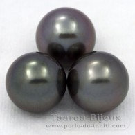 Lote de 3 Perlas de Tahiti Redondas C de 11.5 a 11.9 mm