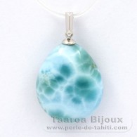 Colgante de Plata y 1 Larimar - 20 x 17 x 7.5 mm - 3.95 gr