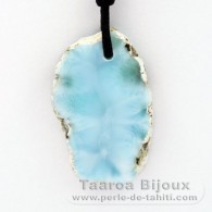 Collar de Algodn y 1 Larimar - 37 x 23 x 6 mm - 10.3 gr