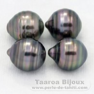 Lote de 4 Perlas de Tahiti Anilladas C de 9.5 a 9.8 mm