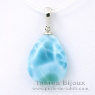 Colgante de Plata y 1 Larimar - 18 x 14.3 x 5.3 mm - 2.2 gr