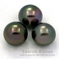 Lote de 3 Perlas de Tahiti Semi-Barrocas C 12.3 mm