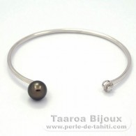 Pulsera de Plata y 1 Perla de Tahiti Redonda A 8.8 mm